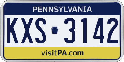 PA license plate KXS3142