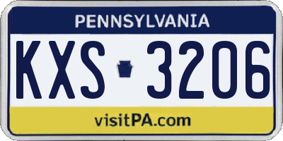 PA license plate KXS3206