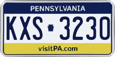 PA license plate KXS3230