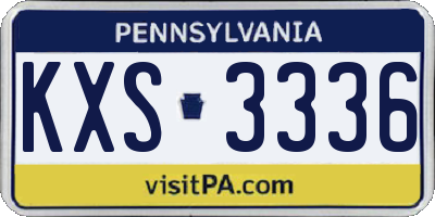 PA license plate KXS3336