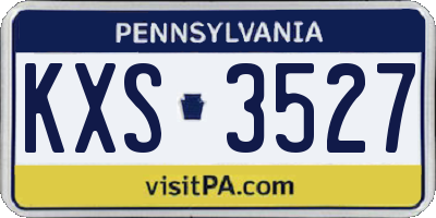 PA license plate KXS3527