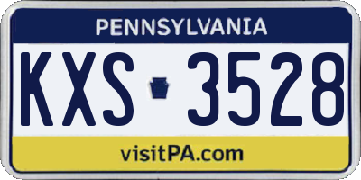 PA license plate KXS3528