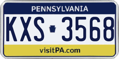 PA license plate KXS3568