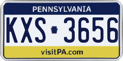 PA license plate KXS3656