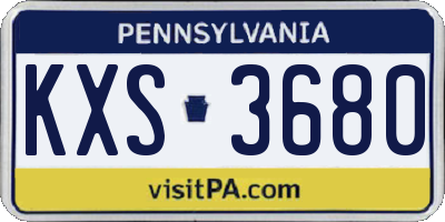 PA license plate KXS3680