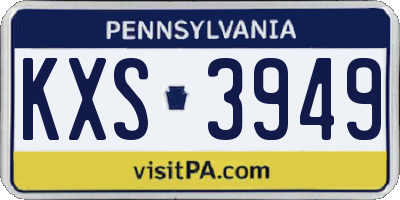 PA license plate KXS3949