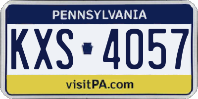 PA license plate KXS4057