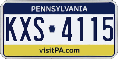 PA license plate KXS4115
