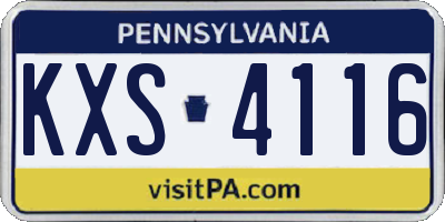 PA license plate KXS4116