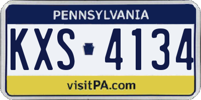 PA license plate KXS4134