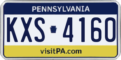 PA license plate KXS4160