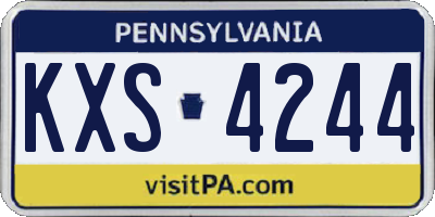PA license plate KXS4244