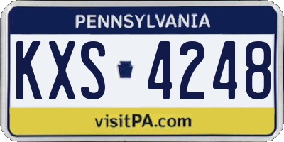 PA license plate KXS4248