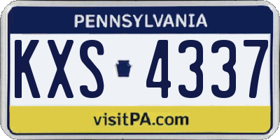PA license plate KXS4337