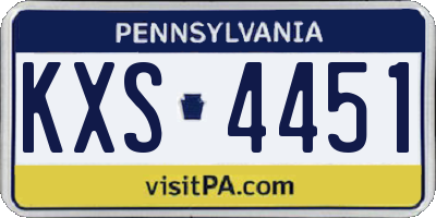 PA license plate KXS4451