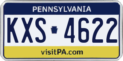 PA license plate KXS4622