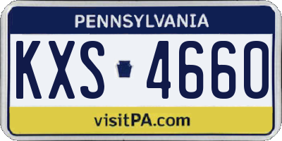 PA license plate KXS4660