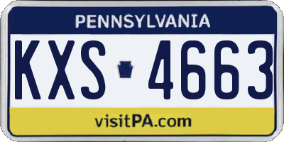 PA license plate KXS4663