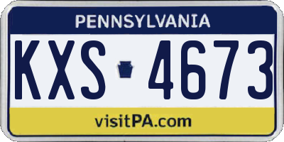 PA license plate KXS4673
