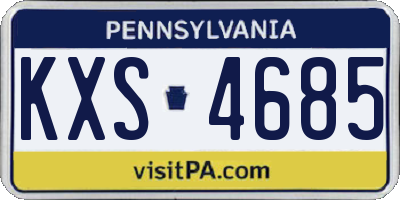 PA license plate KXS4685