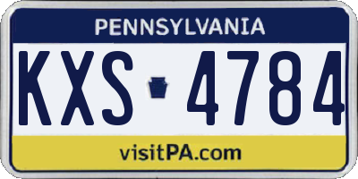 PA license plate KXS4784