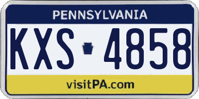 PA license plate KXS4858
