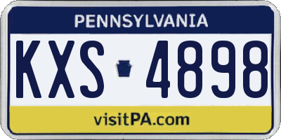 PA license plate KXS4898