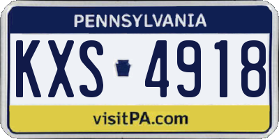 PA license plate KXS4918