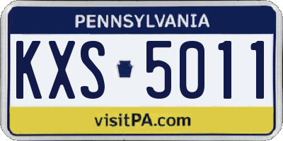 PA license plate KXS5011
