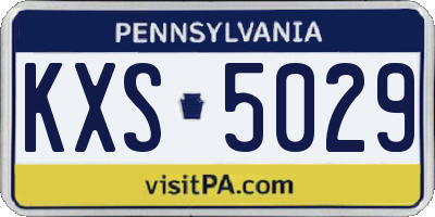PA license plate KXS5029