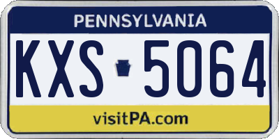 PA license plate KXS5064