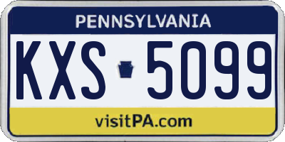 PA license plate KXS5099