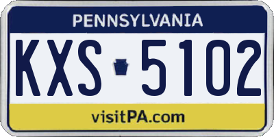 PA license plate KXS5102
