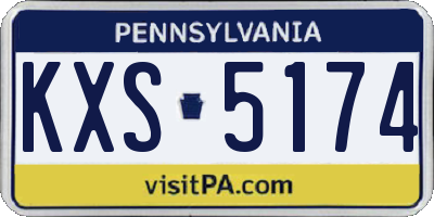PA license plate KXS5174