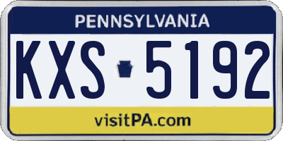 PA license plate KXS5192