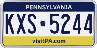 PA license plate KXS5244