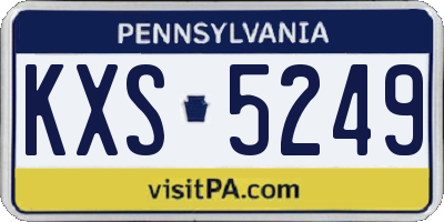PA license plate KXS5249