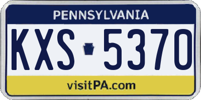 PA license plate KXS5370