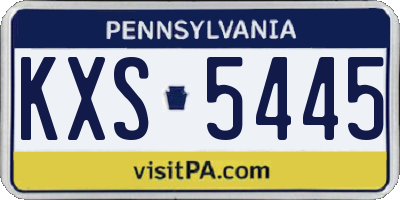 PA license plate KXS5445