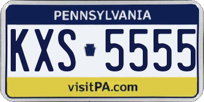 PA license plate KXS5555