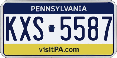 PA license plate KXS5587