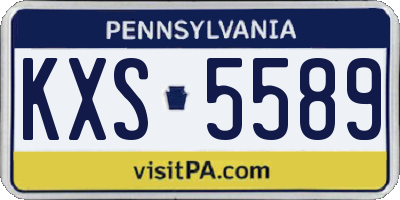 PA license plate KXS5589