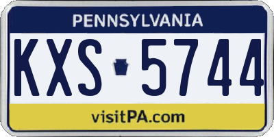 PA license plate KXS5744