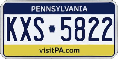PA license plate KXS5822