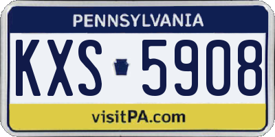 PA license plate KXS5908