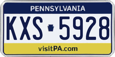 PA license plate KXS5928