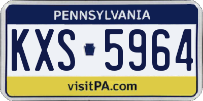 PA license plate KXS5964