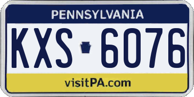 PA license plate KXS6076