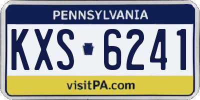 PA license plate KXS6241