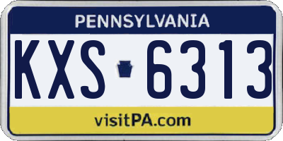 PA license plate KXS6313